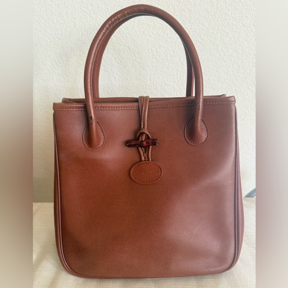 LONGCHAMP Tan Leather Handbag Satchel